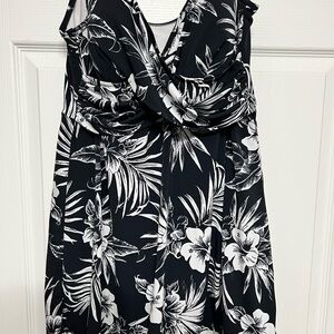 Slimming Black and White Catalina Swim Dress